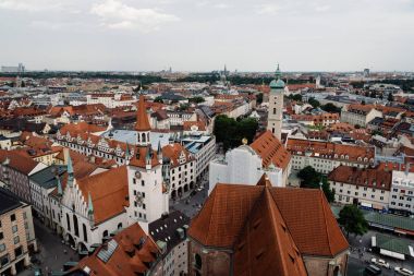 MU'nun tarihi şehir merkezinin manzaralı panoramik yüksek açılı görünüş