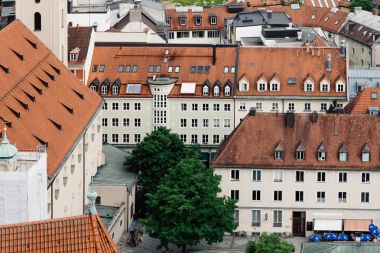 MU'nun tarihi şehir merkezinin manzaralı panoramik yüksek açılı görünüş