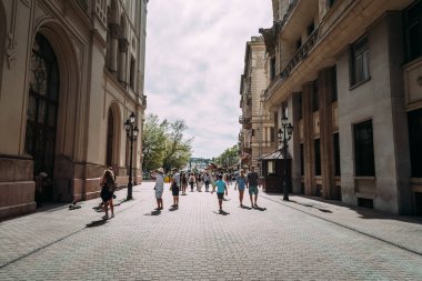 Budapeşte şehir merkezinde Caddesi'nin doğal görünümü