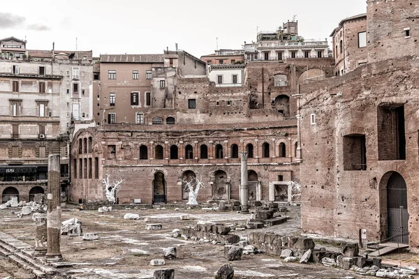 Fórum de Augusto em Roma ao pôr do sol — Fotografia de Stock