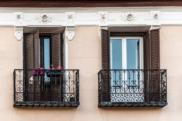 Stock image Painted facade of traditional residential building