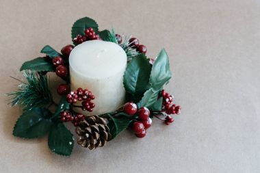 Noel tatili rustik özgeçmişlerine süsler