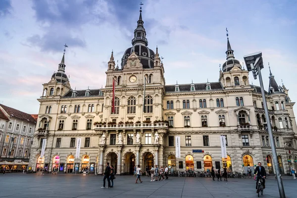 Square in historical city center of Graz — Stock Photo, Image