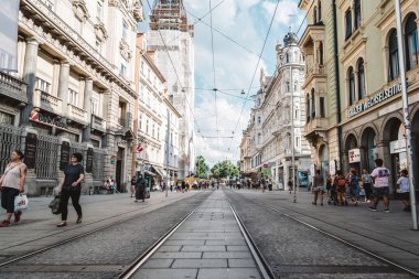 Sokak tarihi şehir merkezi Graz