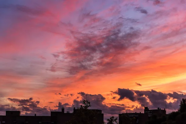 Beautiful sunset on Madrid — Stock Photo, Image