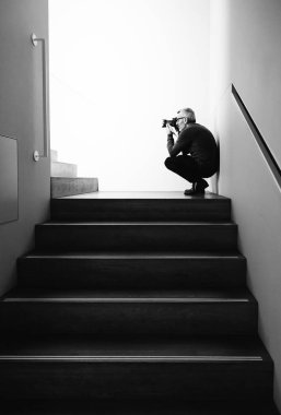 Stairca içinde çekim Rijksmuseum iç ziyaretçi