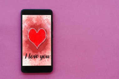Sevgililer Günü Satılık arka plan smartphone ekranında