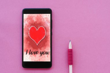 Sevgililer Günü Satılık arka plan smartphone ekranında