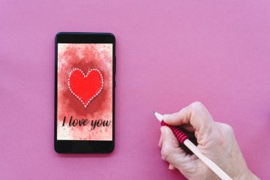 Sevgililer Günü Satılık arka plan smartphone ekranında