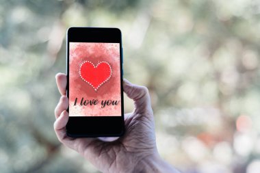 Sevgililer Günü Satılık arka plan smartphone ekranında