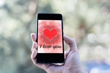 Sevgililer Günü Satılık arka plan smartphone ekranında