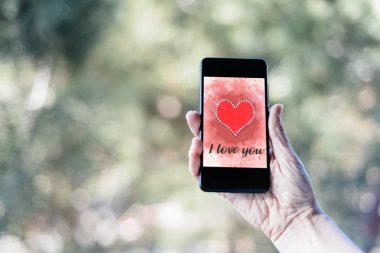 Sevgililer Günü Satılık arka plan smartphone ekranında