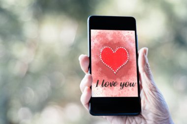 Sevgililer Günü Satılık arka plan smartphone ekranında