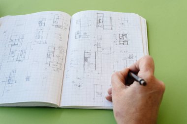 Çizim çizimler mimar çalışmaktadır