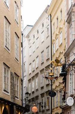 Getreidegasse. Sal, tarihi şehir merkezinin doğal cityscape