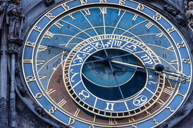 Prague astronomical clock clipart