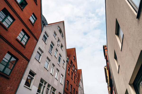 Traditional houses with gable in the old town of Stralsund