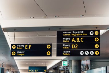 Oslo Gardermoen Havaalanı 'nda giriş tabelaları