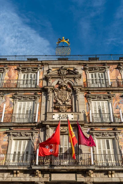 Vista panorâmica da Praça Mayor, no centro histórico de Madrid — Fotografia de Stock