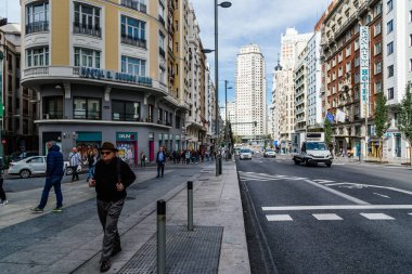 Madrid, İspanya 'daki Gran Via Bulvarı