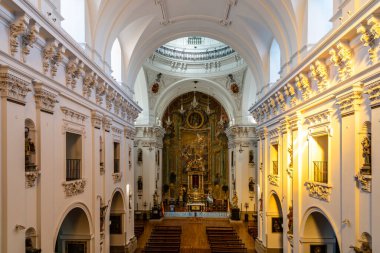 Interior view of the the Church of San Ildelfonso in Toledo. Jesuit church