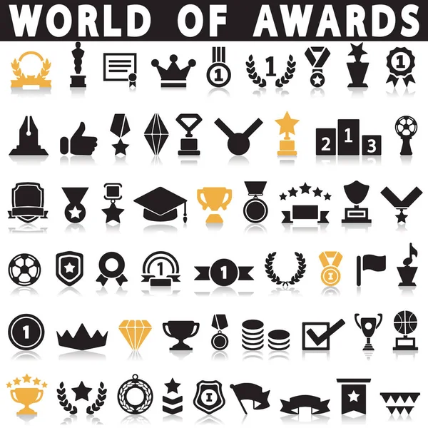 Prijzen pictogrammen, award concept — Stockvector