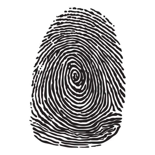Черный силуэт сканирования отпечатков пальцев — стоковый вектор