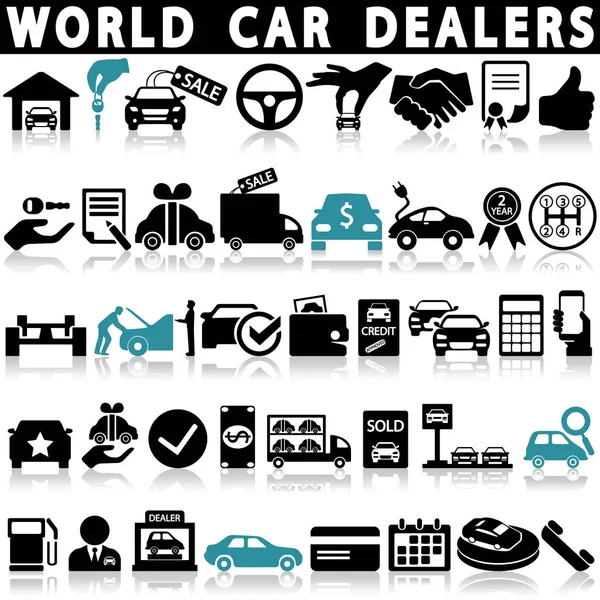 Zestaw ikon dealerskich samochodów — Wektor stockowy