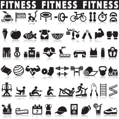 Fitness simgeler vektör Icons set
