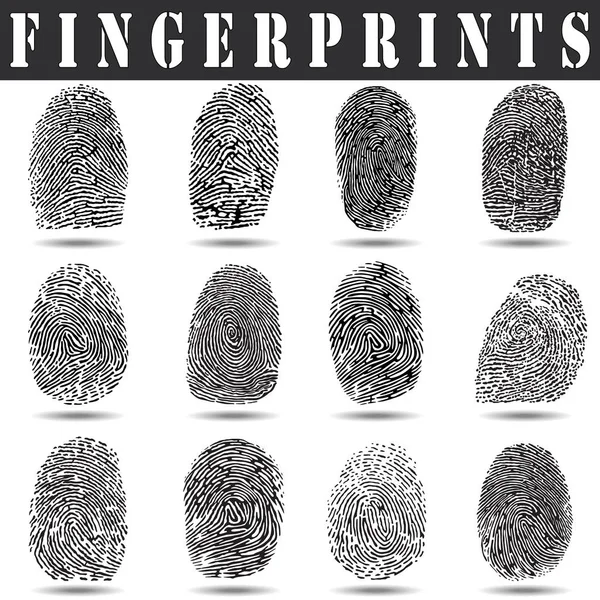 parmak izi vektör çizim. bir gölge ile beyaz bir arka plan üzerinde parmak izi inceden inceye gözden geçirmek