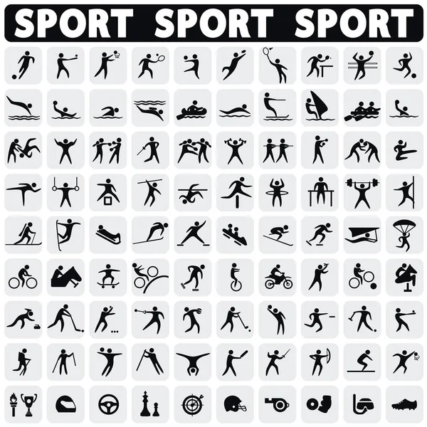 Spor simgeler siyah rakamlar sporcular ayarlayın. Modern simgeler sporcular.