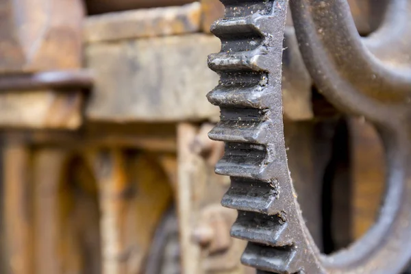 Closeup of a vintage agricultural maize separator processing mac — Stock Photo, Image