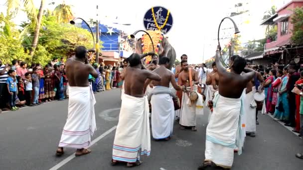 Open Nieuwjaar Carnaval in Fort Kochi — Stockvideo