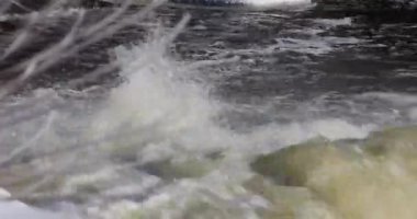 Güzel kış ormanlarının üzerinde uçuyor. Soğuk bir geceden sonra ağaçlarda sis dondu. İnsansız hava aracımdan inanılmaz bir görüntü.