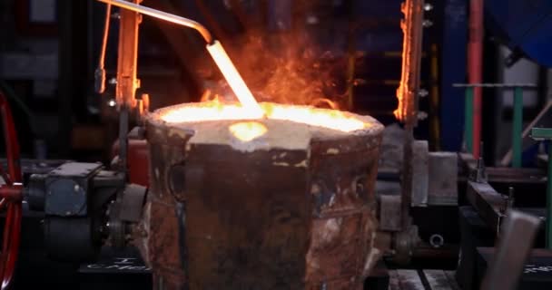 Iron Steel Works Verter Hierro Fundido Industria Del Metal Metal — Vídeos de Stock
