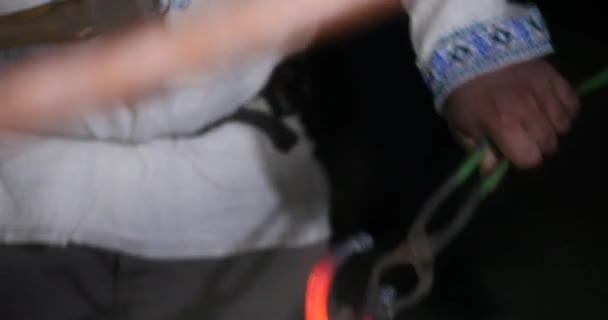 Herrero está usando martillo para forjar metal — Vídeos de Stock
