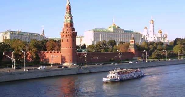 Moskau Russland Mai 2019 Moskauer Fluss Und Bolschoi Moskvoretsky Brücke — Stockvideo