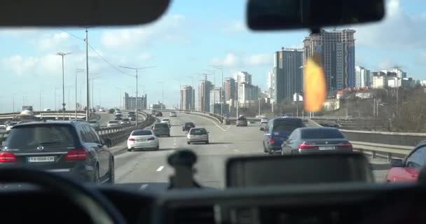 Drivers point of view in Highway. POV driver on highway on road trip — Stock Video