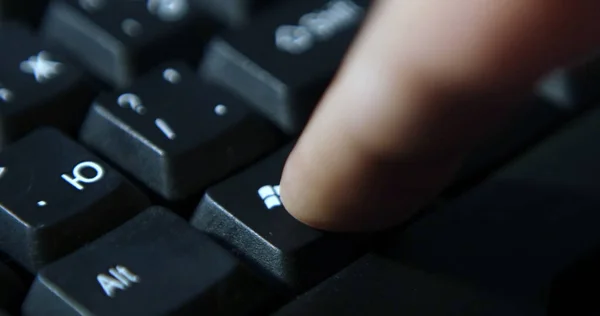 Black computer keyboard super close up stock footage. Enter keys