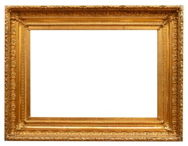Beyaz arkaplanda izole edilmiş antik fotoğraf çerçevesi