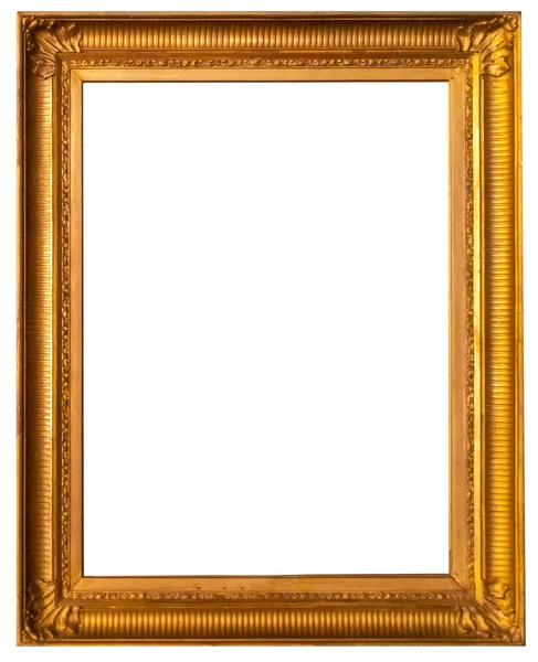 Золота Старовинна Красива Рамка Картини Ізольована Білому Тлі — стокове фото