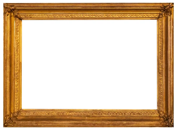 Gold Vintage Beautiful Picture Frame Isolated White Background — Stock Photo, Image