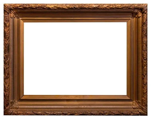 Gold Vintage Beautiful Picture Frame Isolated White Background — Stock Photo, Image