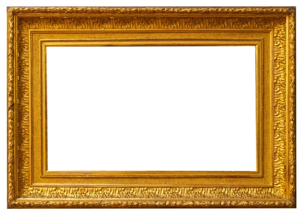 Oro Vintage Bella Cornice Isolata Sfondo Bianco — Foto Stock