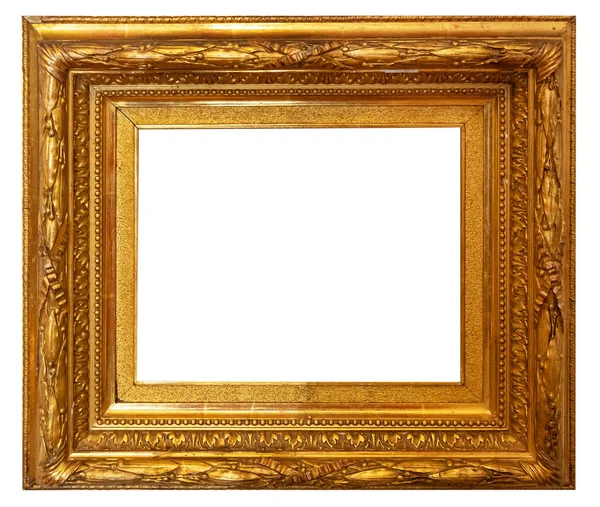 Gold Vintage Beautiful Picture Frame Isolated White Background — Stock Photo, Image