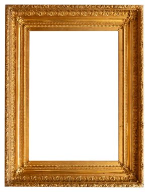 Beyaz arkaplanda izole edilmiş eski fotoğraf çerçevesi