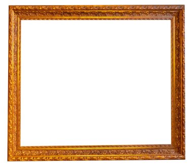 Altın sarısı zemin çerçevesi beyaz üzerine izole 