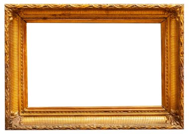 Çerçeve baget, izole edilmiş altın rengi iç dekorasyon.