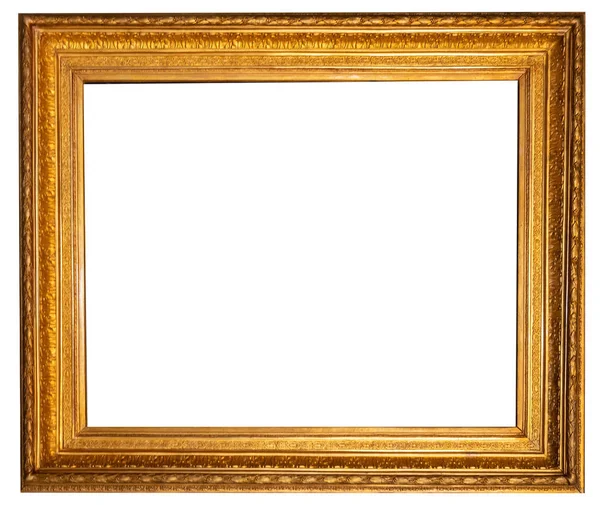 白色相框上的金色背景图片框 — 图库照片
