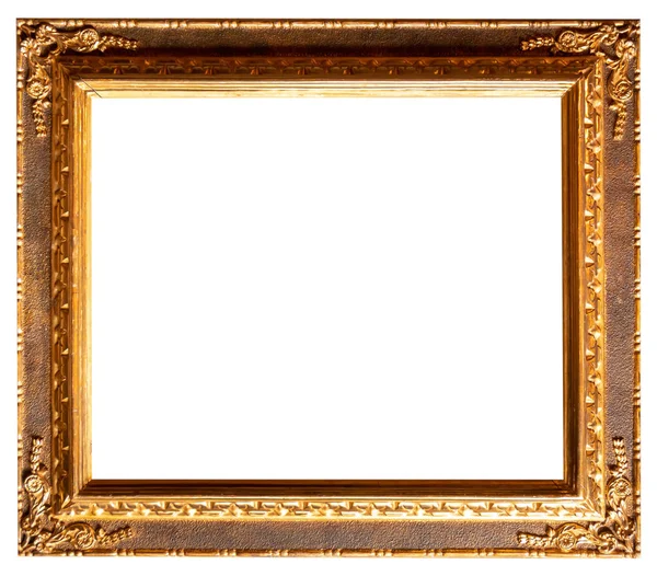 Gold Vibackgroundntage Picture Frame Isolated White — Stock Photo, Image